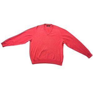 Brooks Brother's Red V Neck Cashmere Sweater